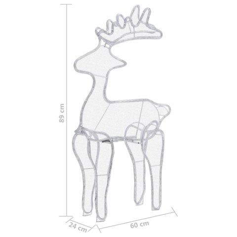 Świąteczna dekoracja, renifer z siatki, 306 LED, 60x24x89 cm