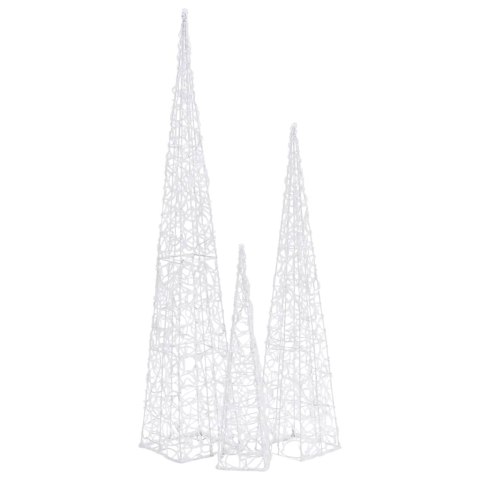 Zestaw stożków dekoracyjnych, niebieski, LED, 60/90/120 cm