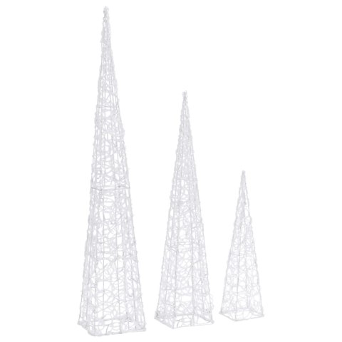 Zestaw stożków dekoracyjnych, niebieski, LED, 60/90/120 cm