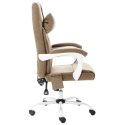Krzesło biurowe z funkcją masażu, kolor taupe, obite tkaniną