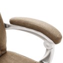 Krzesło biurowe z funkcją masażu, kolor taupe, obite tkaniną