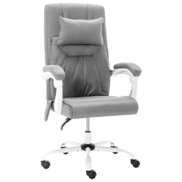 Krzesło biurowe z funkcją masażu, szare, obite tkaniną