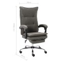 Krzesło biurowe, szare, obite tkaniną