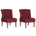 Krzesła w stylu francuskim, 2 szt., czerwone wino, tkanina