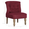 Krzesła w stylu francuskim, 2 szt., czerwone wino, tkanina