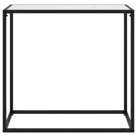 Stolik konsolowy, biały, 80x35x75 cm, szkło hartowane