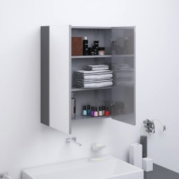 Szafka łazienkowa z lustrem 60x15x75 cm, MDF, szary z połyskiem