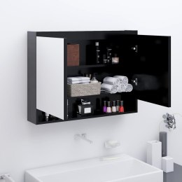 Szafka łazienkowa z lustrem, 80x15x60 cm, MDF, antracytowa