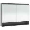 Szafka łazienkowa z lustrem, 80x15x60 cm, MDF, szara
