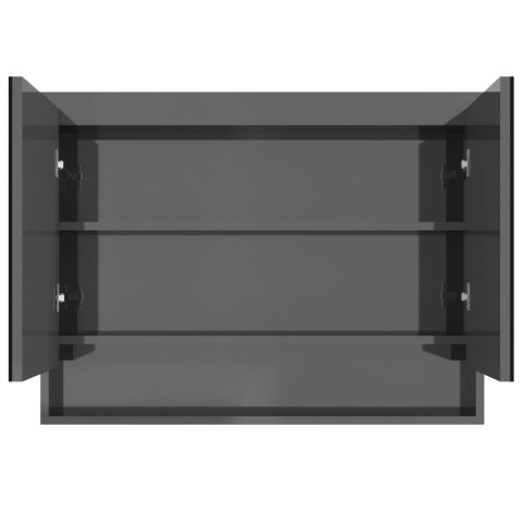 Szafka łazienkowa z lustrem 80x15x60 cm, MDF, szary z połyskiem