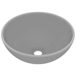 Okrągła umywalka łazienkowa, matowa jasnoszara, 32,5 x 14 cm