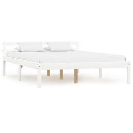 Rama łóżka, biała, lite drewno sosnowe, 120 x 200 cm