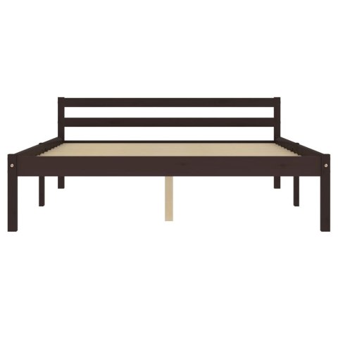 Rama łóżka, ciemnobrązowa, lite drewno sosnowe, 120 x 200 cm Rama łóżka, ciemnobrązowa, lite drewno sosnowe, 120 x 200 cm