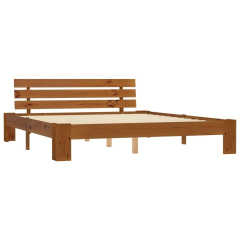 Rama łóżka, miodowy brąz, lite drewno sosnowe, 180 x 200 cm