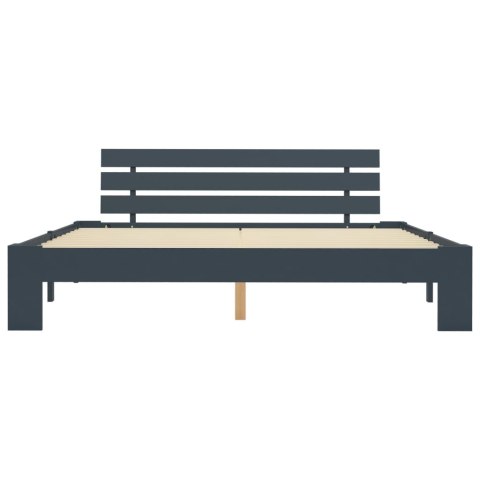 Rama łóżka, szara, lite drewno sosnowe, 160 x 200 cm