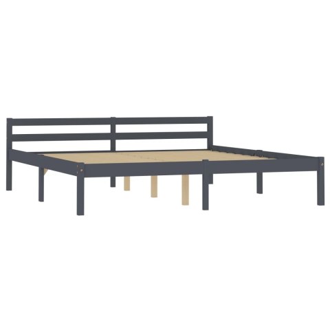 Rama łóżka, szara, lite drewno sosnowe, 160 x 200 cm