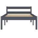 Rama łóżka, szara, lite drewno sosnowe, 90 x 200 cm