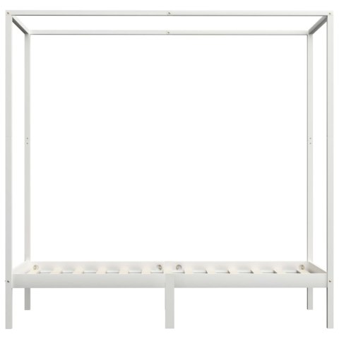 Rama łóżka z baldachimem, biel, lite drewno sosnowe, 90x200 cm Rama łóżka z baldachimem, biel, lite drewno sosnowe, 90x200 cm