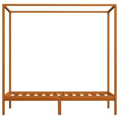 Rama łóżka z baldachimem, miodowy brąz, lita sosna, 90x200 cm Rama łóżka z baldachimem, miodowy brąz, lita sosna, 90x200 cm