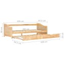 Rozkładana rama łóżka/sofy, drewno sosnowe, 90x200 cm
