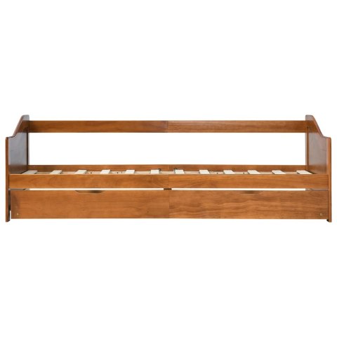 Wysuwane łóżko, miodowy brąz, drewno sosnowe, 90x200 cm