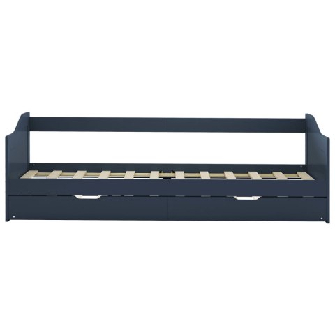 Wysuwane łóżko, szare, drewno sosnowe, 90x200 cm