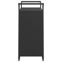 Wózek barowy z szufladą, czarny, 100x45x97 cm, polirattan