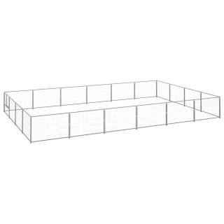 Kojec dla psa, srebrny, 24 m², stalowy