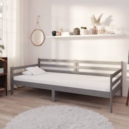 Łóżko dzienne z materacem, 90x200 cm, szare, drewno sosnowe