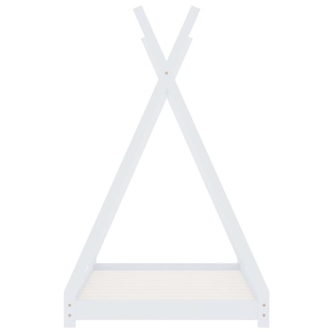 Rama łóżka dziecięcego, biała, lite drewno sosnowe, 80 x 160 cm