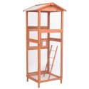 Klatka dla ptaków, 68x62x166 cm, lite drewno jodłowe