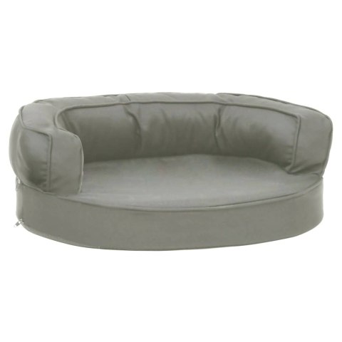 Legowisko dla psa, 60x42 cm, stylizowane na lniane, szare