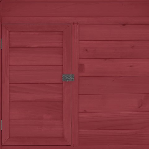 Klatka dla kurcząt, czerwono-biała, 152x96x110 cm, lita jodła