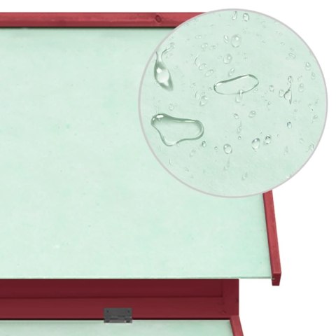 Klatka dla kurcząt, czerwono-biała, 152x96x110 cm, lita jodła