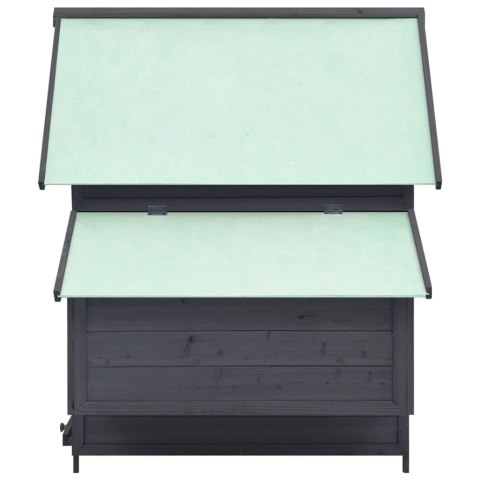 Klatka dla kurcząt, szaro-biała, 152x96x110 cm, lita jodła