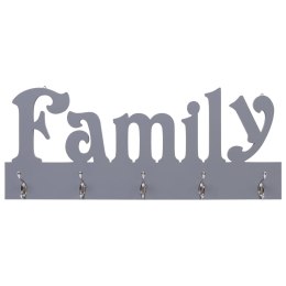 Wieszak ścienny na płaszcze FAMILY, szary, 74 x 29,5 cm