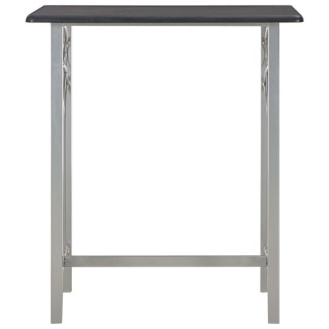 3-częściowy zestaw mebli barowych, drewno i stal, czarny