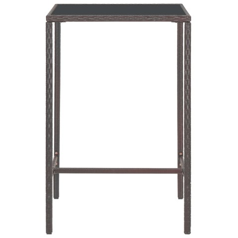 3-cz. ogrodowy zestaw mebli barowych, poduszki, rattan PE, brąz