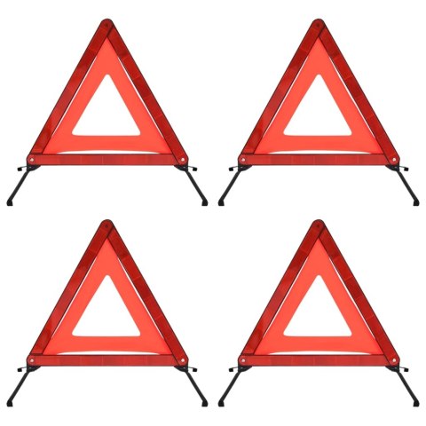 Trójkąty ostrzegawcze, 4 szt., czerwone, 56,5x36,5x44,5 cm