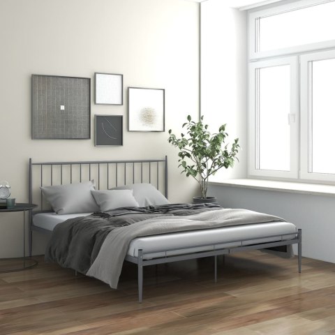 Rama łóżka, szara, metalowa, 140x200 cm