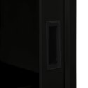 Szafka z drzwiczkami przesuwnymi, czarna, 90x40x90 cm, stalowa