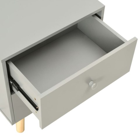 Szafki nocne, 2 szt., szare, 40x30x50 cm, lite drewno sosnowe