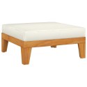 Moduł podnóżka, kremowa poduszka, drewno akacjowe