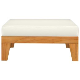 Moduł podnóżka, kremowa poduszka, drewno akacjowe