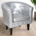 MIADOMODO Fotel Chesterfield, 58 x 71 x 70 cm, srebrny