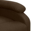 Masujący fotel podnoszony, rozkładany, ciemnobrązowy, tkanina