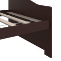 3-osobowa sofa/łóżko, ciemnobrązowa, drewno sosnowe, 90x200 cm