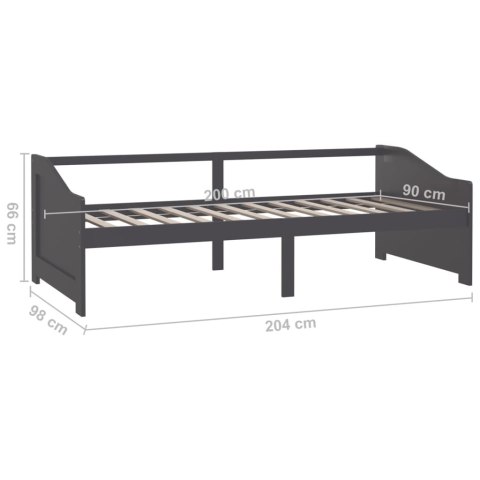 3-osobowa sofa/łóżko, ciemnoszara, drewno sosnowe, 90x200 cm 3-osobowa sofa/łóżko, ciemnoszara, drewno sosnowe, 90x200 cm
