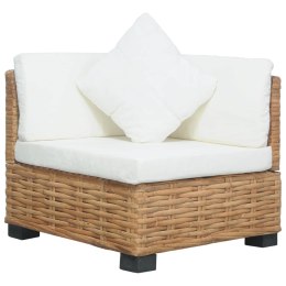 Narożna sofa z poduszkami, naturalny rattan