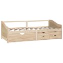 3-osobowa sofa/łóżko z szufladami, drewno sosnowe, 90 x 200 cm